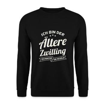 Zwillingsgeschwister Zwillingskinder Zwillinge - Unisex Pullover - Schwarz - Vorne - Alina (178cm) & Michal (187cm)