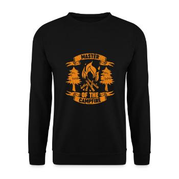 Master Of The Campfire Dad Camping Father's Day - Unisex Sweatshirt - black - Front - Alina (178cm) & Michal (187cm)