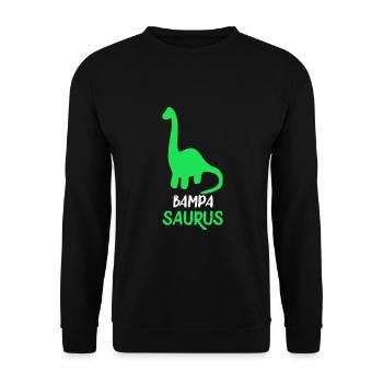 Bampa-Saurus Drôle Dino Dinosaure BampaSaurus - Sweat-shirt Unisexe - noir - Devant - Alina (178cm) & Michal (187cm)