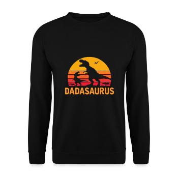 Retro Dadasaurus Dinosaur Funny Father's Day Dad - Unisex Sweatshirt - black - Front - Alina (178cm) & Michal (187cm)