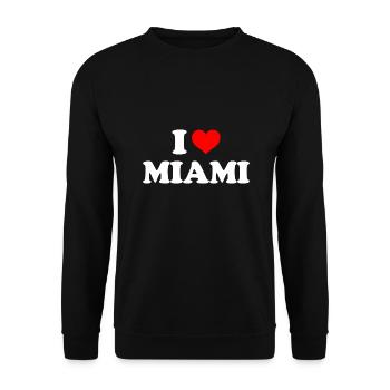 Miami - I Heart Miami - Ich liebe Miami - Unisex Pullover - Schwarz - Vorne - Alina (178cm) & Michal (187cm)