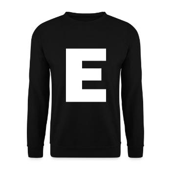Letter E Capital Alphabet Monogram Initial - Unisex Sweatshirt - black - Front - Alina (178cm) & Michal (187cm)