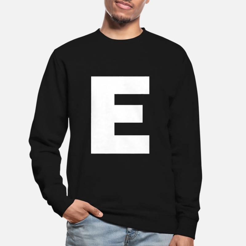 Buchstabe E Großbuchstaben Alphabet Monogramm Initiale Unisex Pullover