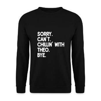 THEO First Name Funny Personalized Named Friend Of - Unisex Sweatshirt - black - Front - Alina (178cm) & Michal (187cm)