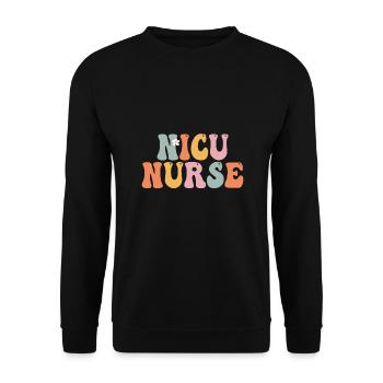 Nicu Nurse Week Groovy Appreciation Day - Unisex Pullover - Schwarz - Vorne - Alina (178cm) & Michal (187cm)