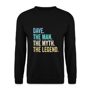 Mens Dave The Man The Myth The Legend First Name - Unisex Sweatshirt - black - Front - Alina (178cm) & Michal (187cm)