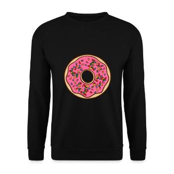Donut-Streusel Donut-gebratener Teig süßer Snack - Unisex Pullover - Schwarz - Vorne - Alina (178cm) & Michal (187cm)