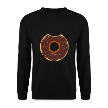 Cool Donut Halloween Doughnut Costume Candy Food - Sweat-shirt Unisexe - noir - Devant - Alina (178cm) & Michal (187cm)