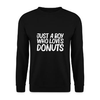 Donut-Geschenk für Jungen Kinder Donut-Bäcker Feinschmecker - Unisex Pullover - Schwarz - Vorne - Alina (178cm) & Michal (187cm)