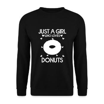Just A Girl Who Loves Donuts For Women Girl Kids - Unisex Sweatshirt - black - Front - Alina (178cm) & Michal (187cm)