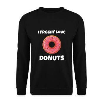 Drôle I Friggin Love Donuts Donut - Sweat-shirt Unisexe - noir - Devant - Alina (178cm) & Michal (187cm)