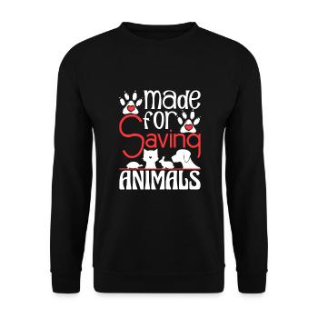 Gemacht für die Rettung von Tieren - Veterinär Veterinär - Unisex Pullover - Schwarz - Vorne - Alina (178cm) & Michal (187cm)