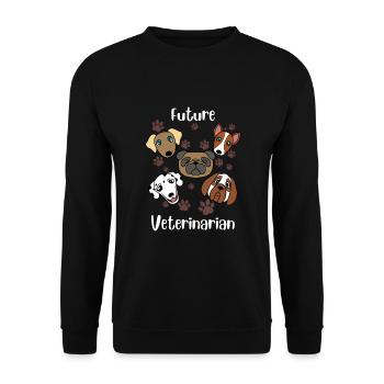 Funny Future Veterinarian Gift | Cute Aspiring Vet - Unisex Sweatshirt - black - Front - Alina (178cm) & Michal (187cm)