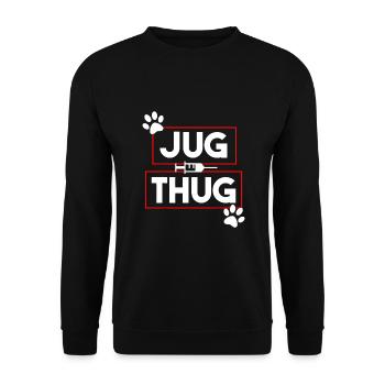 Funny Vet Tech Jug Thug Blood Draw Gifts - Unisex Sweatshirt - black - Front - Alina (178cm) & Michal (187cm)
