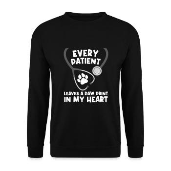 Veterinary Assistant Men Women Paw Vet Technician - Unisex Sweatshirt - black - Front - Alina (178cm) & Michal (187cm)