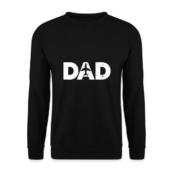 Pilot Papa Vatertagsgeschenk für Flugzeug - Unisex Pullover - Schwarz - Vorne - Alina (178cm) & Michal (187cm)