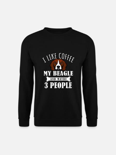 J’aime le beagle au café et peut-être 3 personnes drôle de chien - Sweat-shirt Unisexe - noir