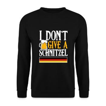 I Don't Give A Schnitzel German Beer Wurst Funny - Unisex Sweatshirt - black - Front - Alina (178cm) & Michal (187cm)