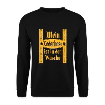 My Lederhosen Is In The Wash Funny Costume - Unisex Sweatshirt - black - Front - Alina (178cm) & Michal (187cm)