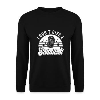 I Don't Give A Schnitzel Funny Lederhosen Gift - Unisex Sweatshirt - black - Front - Alina (178cm) & Michal (187cm)