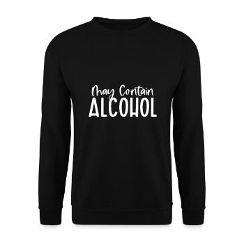 Kann Alkohol enthalten Lustiges Trinken Team Deutsch - Unisex Pullover - Schwarz - Vorne - Alina (178cm) & Michal (187cm)