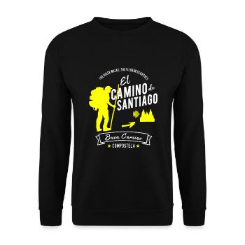 El Camino de Santiago Compostela Spain Pilgrim - Unisex Sweatshirt - black - Front - Alina (178cm) & Michal (187cm)