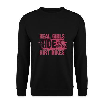 Girl Dirt Bike Art For Women Sport Motor Bike - Unisex Sweatshirt - black - Front - Alina (178cm) & Michal (187cm)
