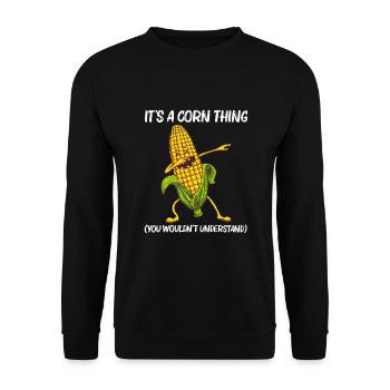 Drôle de cadeau de maïs pour hommes Femmes Maïs en épi - Sweat-shirt Unisexe - noir - Devant - Alina (178cm) & Michal (187cm)