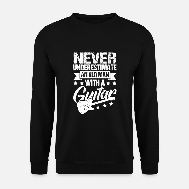 Unterschätze niemals einen alten Mann mit einer Gitarre - Unisex Pullover - Schwarz
