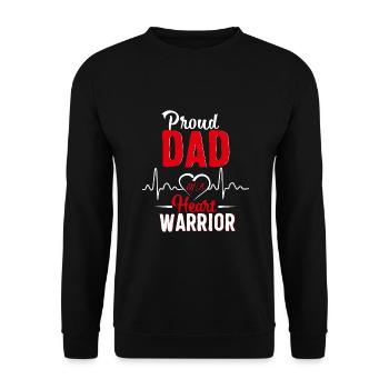 Fier papa d’un guerrier du cœur Sensibilisation à la cardiopathie congénitale - Sweat-shirt Unisexe - noir - Devant - Alina (178cm) & Michal (187cm)