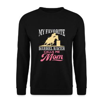 Barrel Racing Mama Pferd Favorit Barrel Racer - Unisex Pullover - Schwarz - Vorne - Alina (178cm) & Michal (187cm)