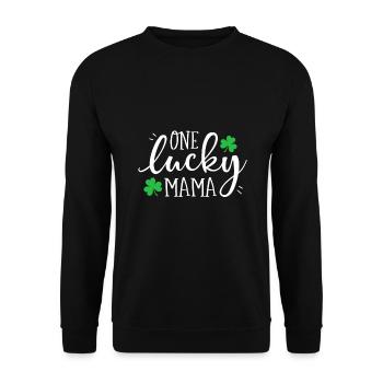 Une maman chanceuse St Patricks Day Femmes Maman Mère - Sweat-shirt Unisexe - noir - Devant - Alina (178cm) & Michal (187cm)