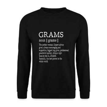 Grams Definition Grandma Mother Day Gifts Women - Unisex Sweatshirt - black - Front - Alina (178cm) & Michal (187cm)