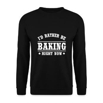 Ich würde lieber backen, Cooks Bakers Geschenk - Unisex Pullover - Schwarz - Vorne - Alina (178cm) & Michal (187cm)