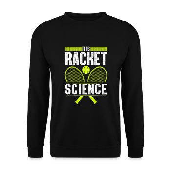 Cooles Tennis für Männer Damen Tennis Player Coach - Unisex Pullover - Schwarz - Vorne - Alina (178cm) & Michal (187cm)