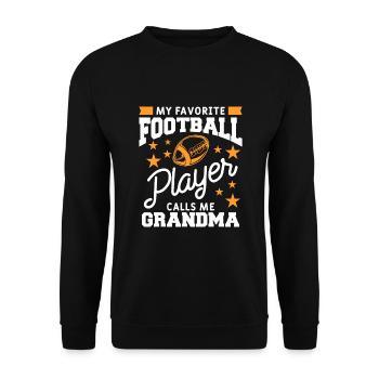 Mon joueur de football préféré m’appelle grand-mère - Sweat-shirt Unisexe - noir - Devant - Alina (178cm) & Michal (187cm)