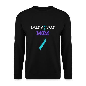 Survivor Mom - Prévention du suicide par un don point-virgule - Sweat-shirt Unisexe - noir - Devant - Alina (178cm) & Michal (187cm)