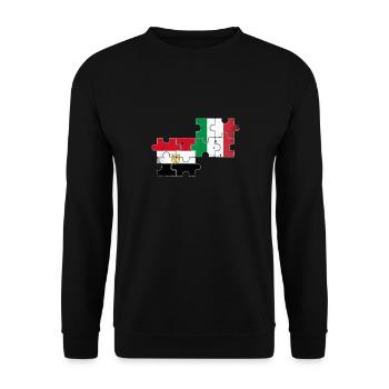 Égypte Italie Drapeau Égyptiens italiens - Sweat-shirt Unisexe - noir - Devant - Alina (178cm) & Michal (187cm)