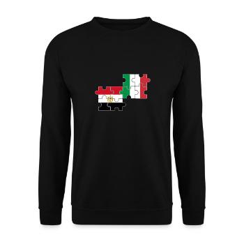 Ägypten Italien Flagge Italienisch Ägypter - Unisex Pullover - Schwarz - Vorne - Alina (178cm) & Michal (187cm)