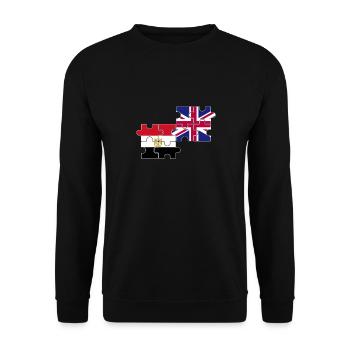 Egypte Drapeau du Royaume-Uni Égyptien britannique - Sweat-shirt Unisexe - noir - Devant - Alina (178cm) & Michal (187cm)