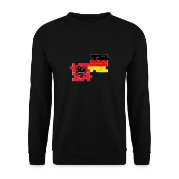 Albanien Deutschland Flagge Deutsch Albaner - Unisex Pullover - Schwarz - Vorne - Alina (178cm) & Michal (187cm)