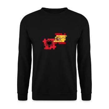 Albania Spain Vintage Flag Spanish Albanians - Unisex Sweatshirt - black - Front - Alina (178cm) & Michal (187cm)
