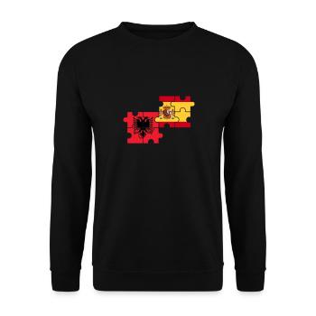 Albania Spain Flag Spanish Albanians - Unisex Sweatshirt - black - Front - Alina (178cm) & Michal (187cm)