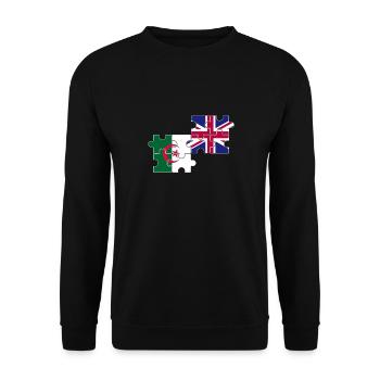 Algerien Britische Flagge Britisch Algerisch - Unisex Pullover - Schwarz - Vorne - Alina (178cm) & Michal (187cm)