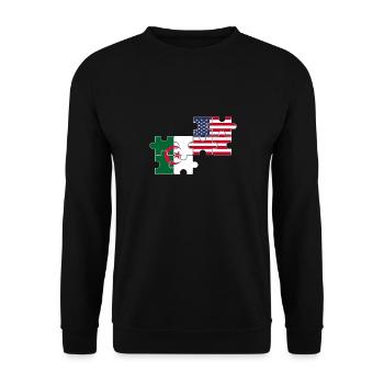 Albanie USA Drapeau albanais - Sweat-shirt Unisexe - noir - Devant - Alina (178cm) & Michal (187cm)