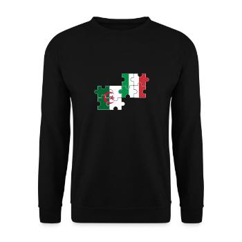 Algeria Italy Flag Italian Algerian - Unisex Sweatshirt - black - Front - Alina (178cm) & Michal (187cm)