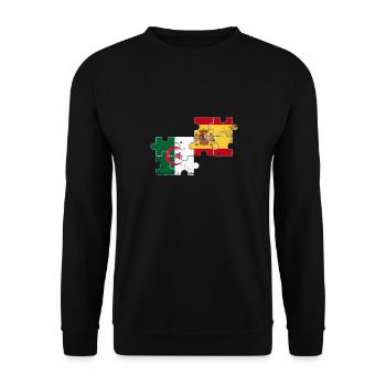 Algeria Spain Flag Spanish Algerian - Unisex Sweatshirt - black - Front - Alina (178cm) & Michal (187cm)