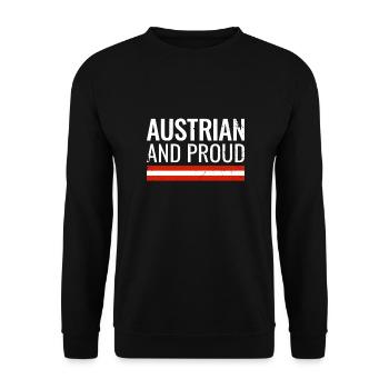 Austrian And Proud Austria Flag Austrian - Unisex Sweatshirt - black - Front - Alina (178cm) & Michal (187cm)