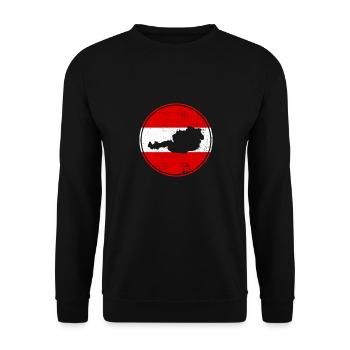Österreich Karte Österreichische Flagge - Unisex Pullover - Schwarz - Vorne - Alina (178cm) & Michal (187cm)