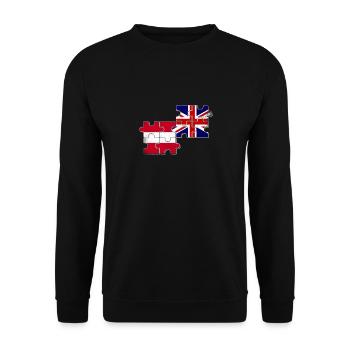 Autriche Drapeau du Royaume-Uni Autrichien britannique - Sweat-shirt Unisexe - noir - Devant - Alina (178cm) & Michal (187cm)